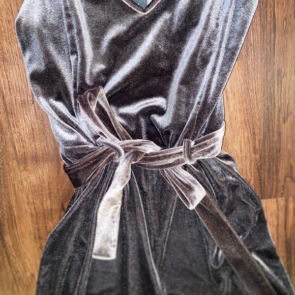 Gray Velvet Jumpsuit - Picture 3 of 5